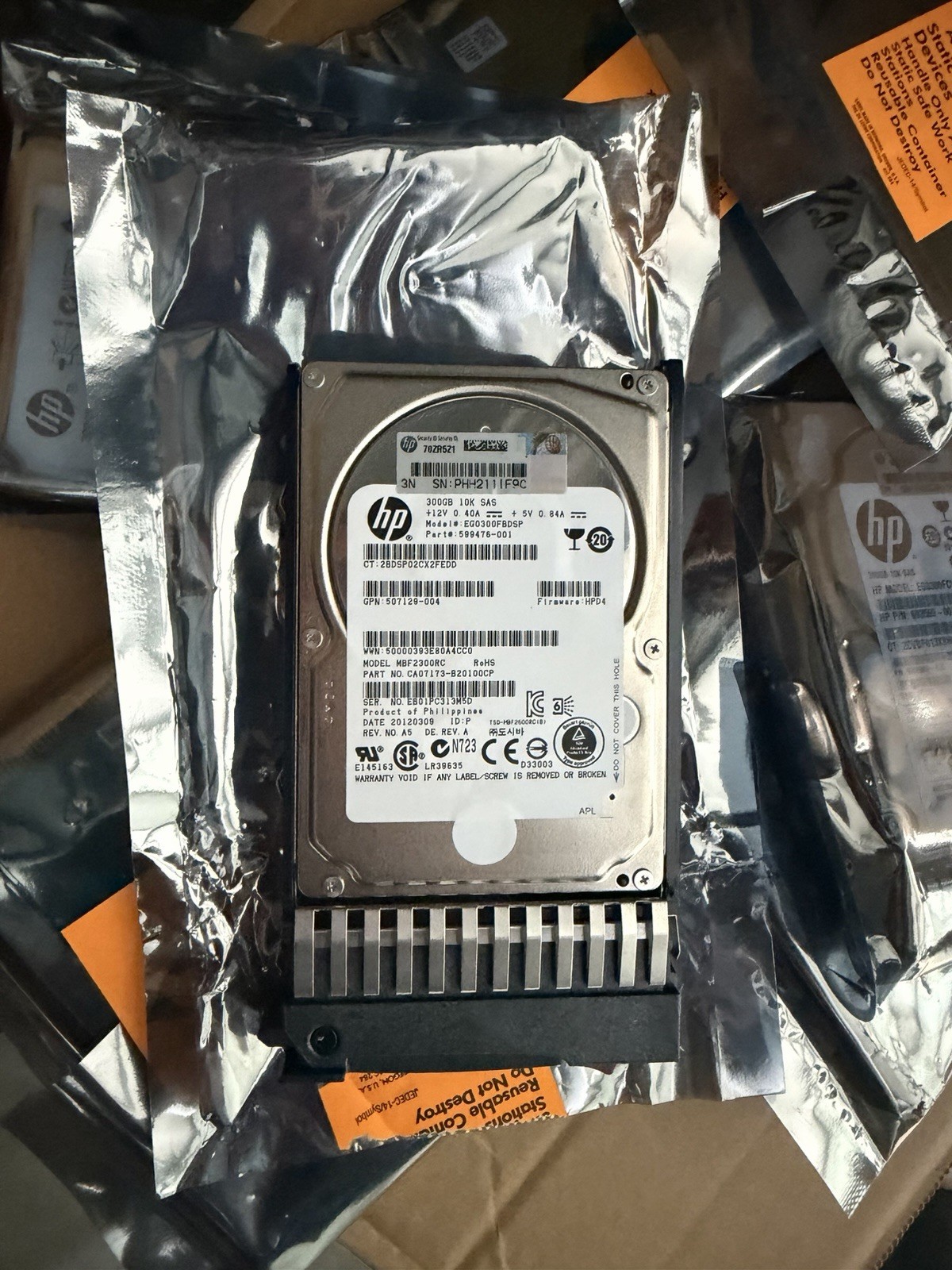 HP EG0300FBDSP 300GB 10K SAS 6Gb/s 2.5in Hot Swap Internal HDD