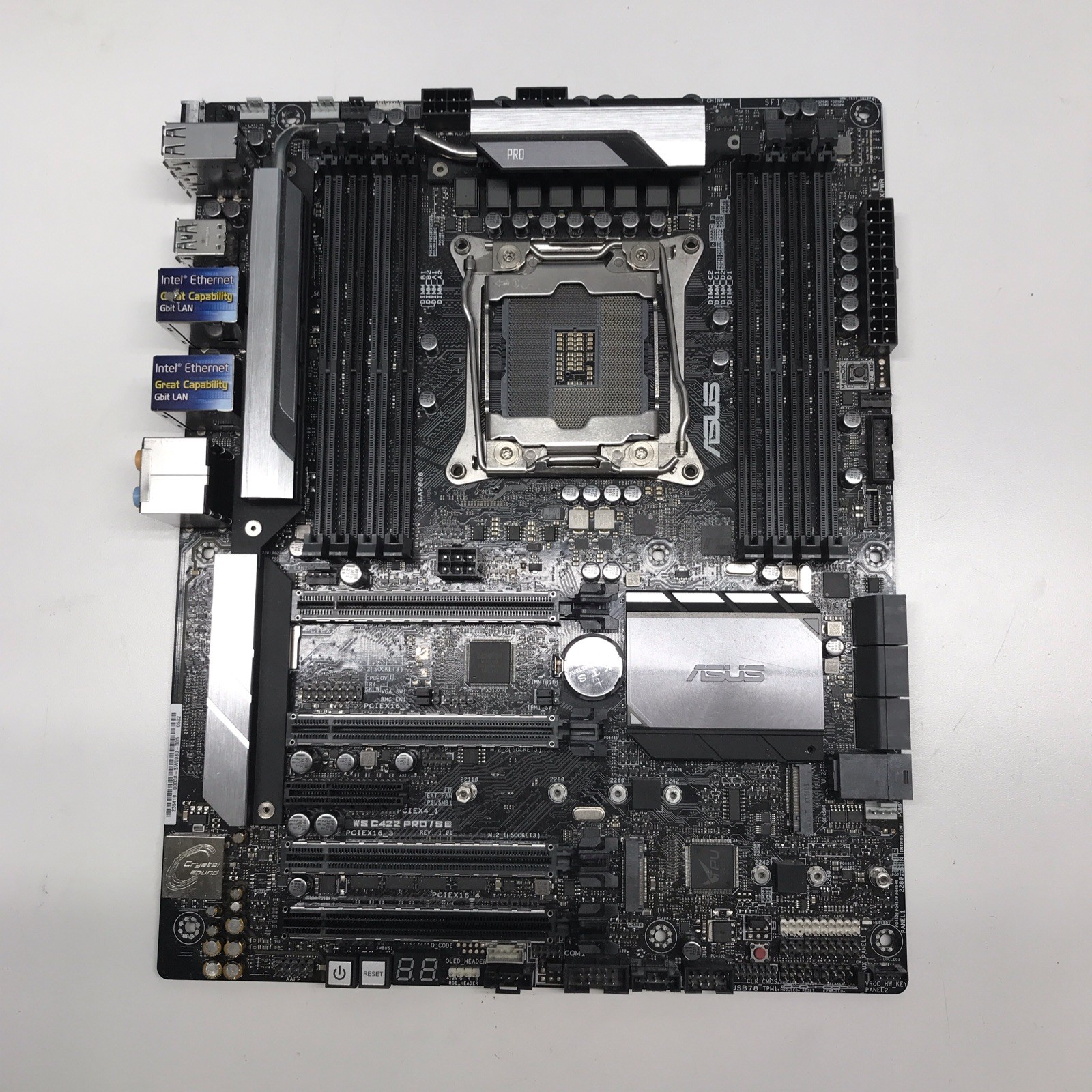 AS IS  ASUS WS C422 PRO/SE ATX Workstation Motherboard FOR PARTS Bent Pins