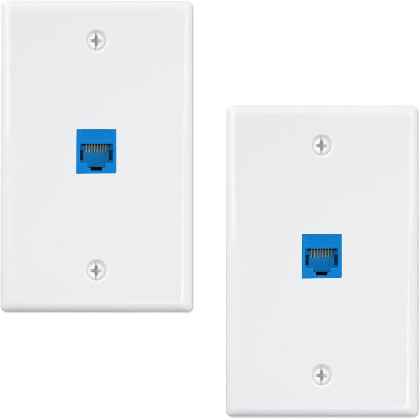 1-Port Keystone RJ45 Wall Plates, 2-Pack - Fast & Reliable Ethernet Connectivity