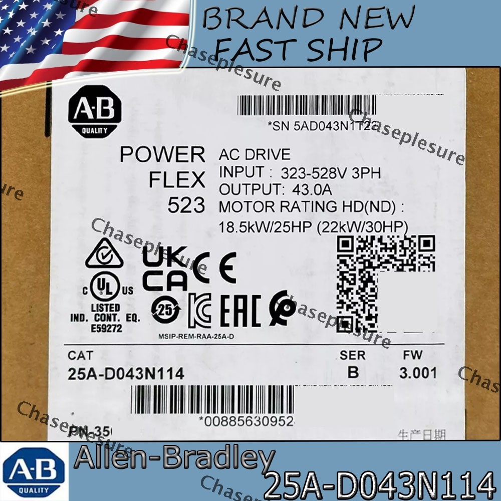 NEW NEW PLC 25A-D043N114 AB PowerFlex 523 22kW (30Hp) AC Drive 25AD043N114