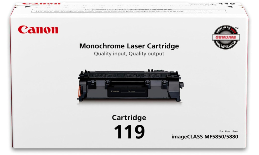 Canon 119 Black Toner Genuine OEM 2100 Pages Laser Cartridge New