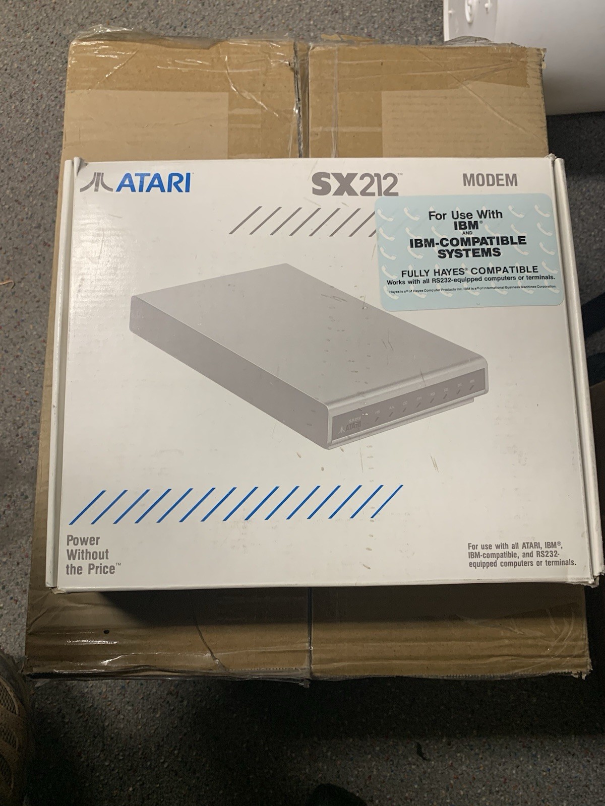 Atari SX212 Modem for IBM-Compatible Systems w/ Power Adapter & Manuals NOS