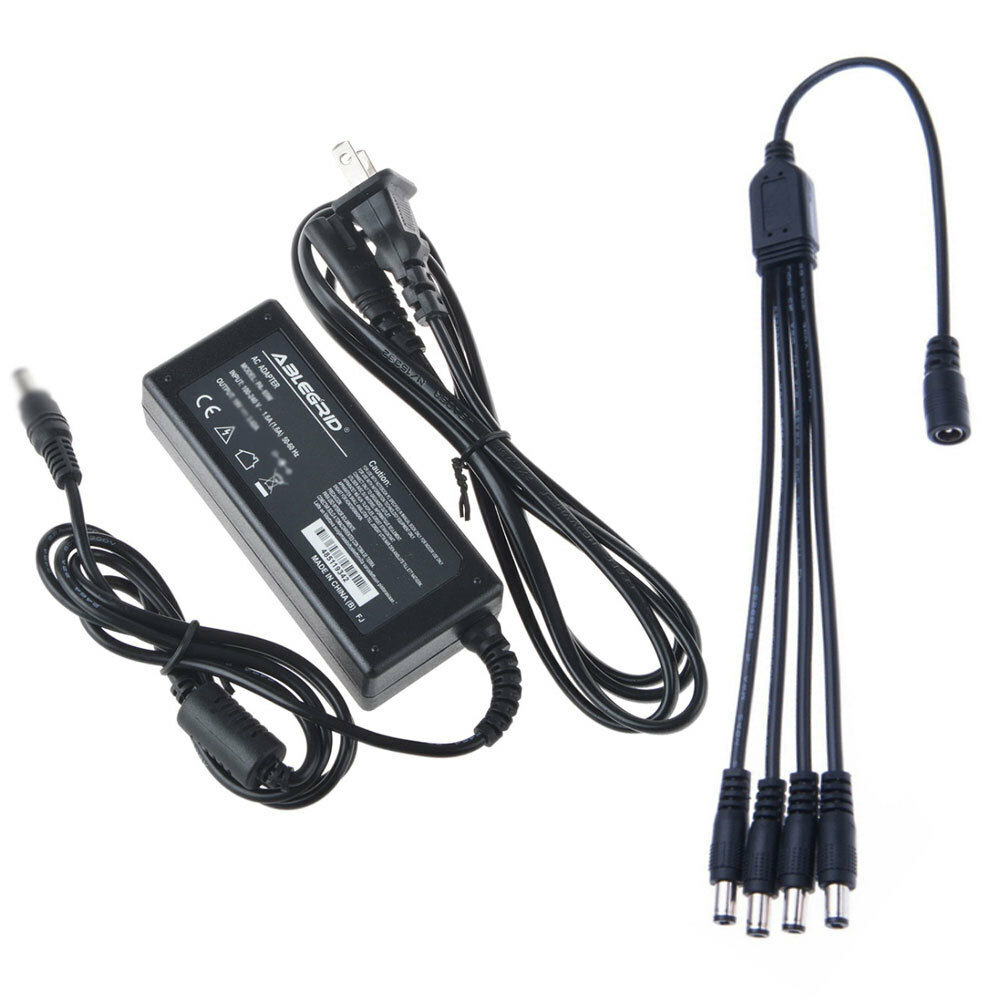 4CH Premium 5Amp Power Adapter Charger with 4 way splitter for Night Owl Cameras