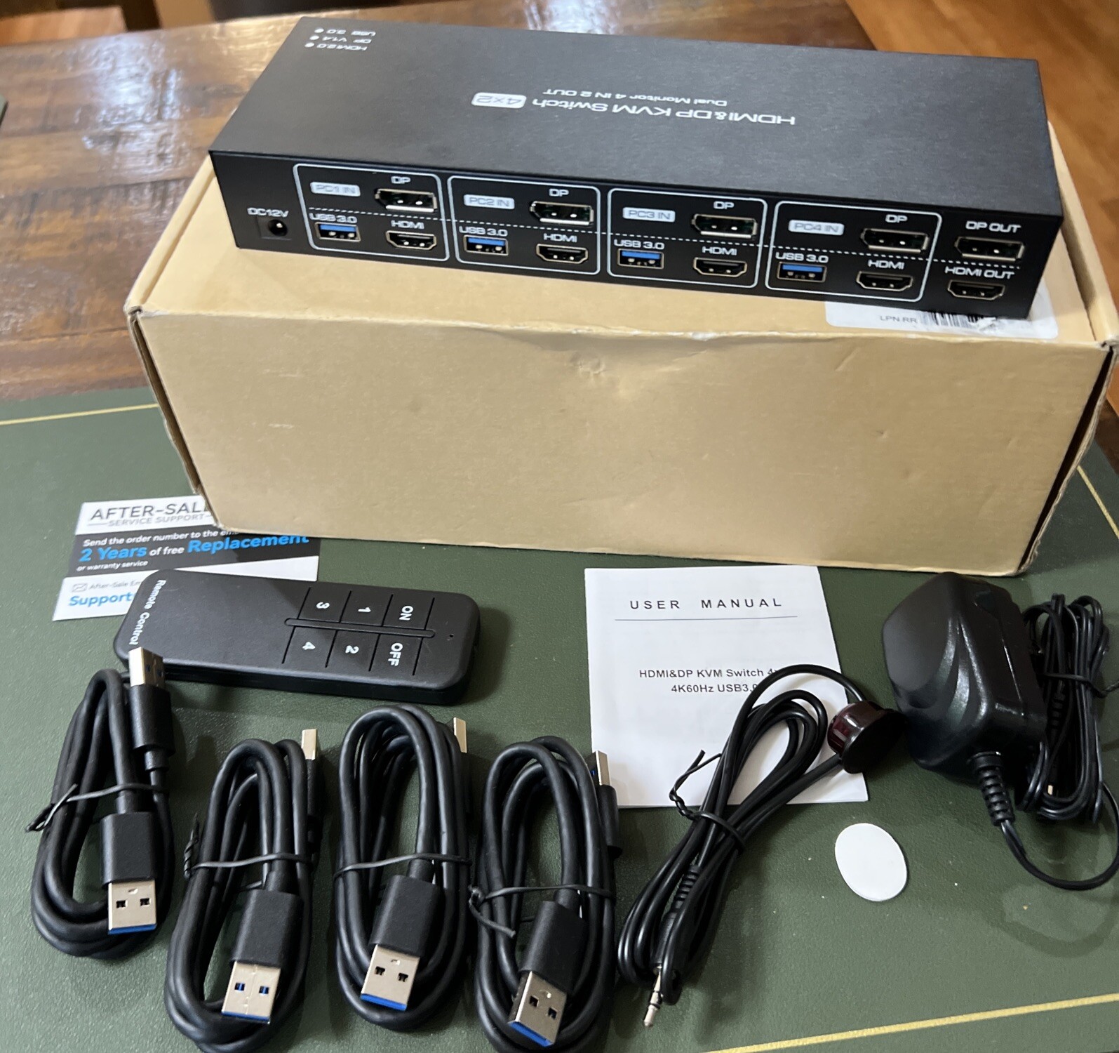 HDMI & DP KVM Switch 4x2 Dual Monitor & 4 xUSB 3.0 ~ Atlahet 4K@60Hz 2K@120Hz