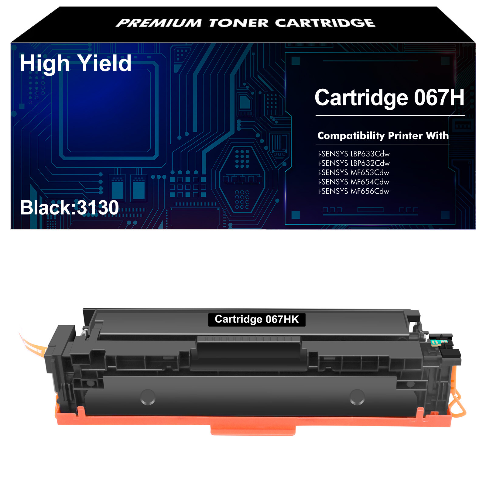 CRG-067H Black Toner For Canon 067 H MF654Cdw MF656Cdw LBP633Cdw LBP633Cdw lot