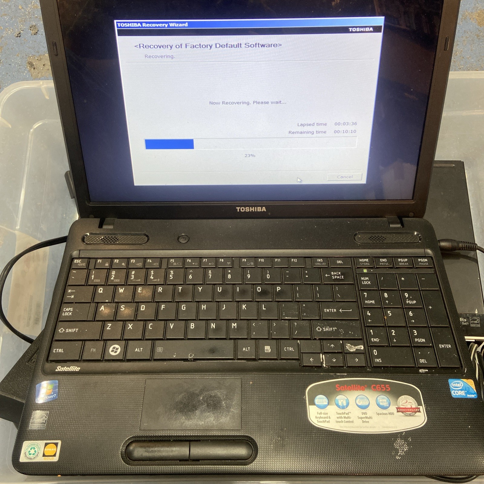Toshiba Satellite C655 15.6" Laptop | Clean Factory Reset Win 7 |