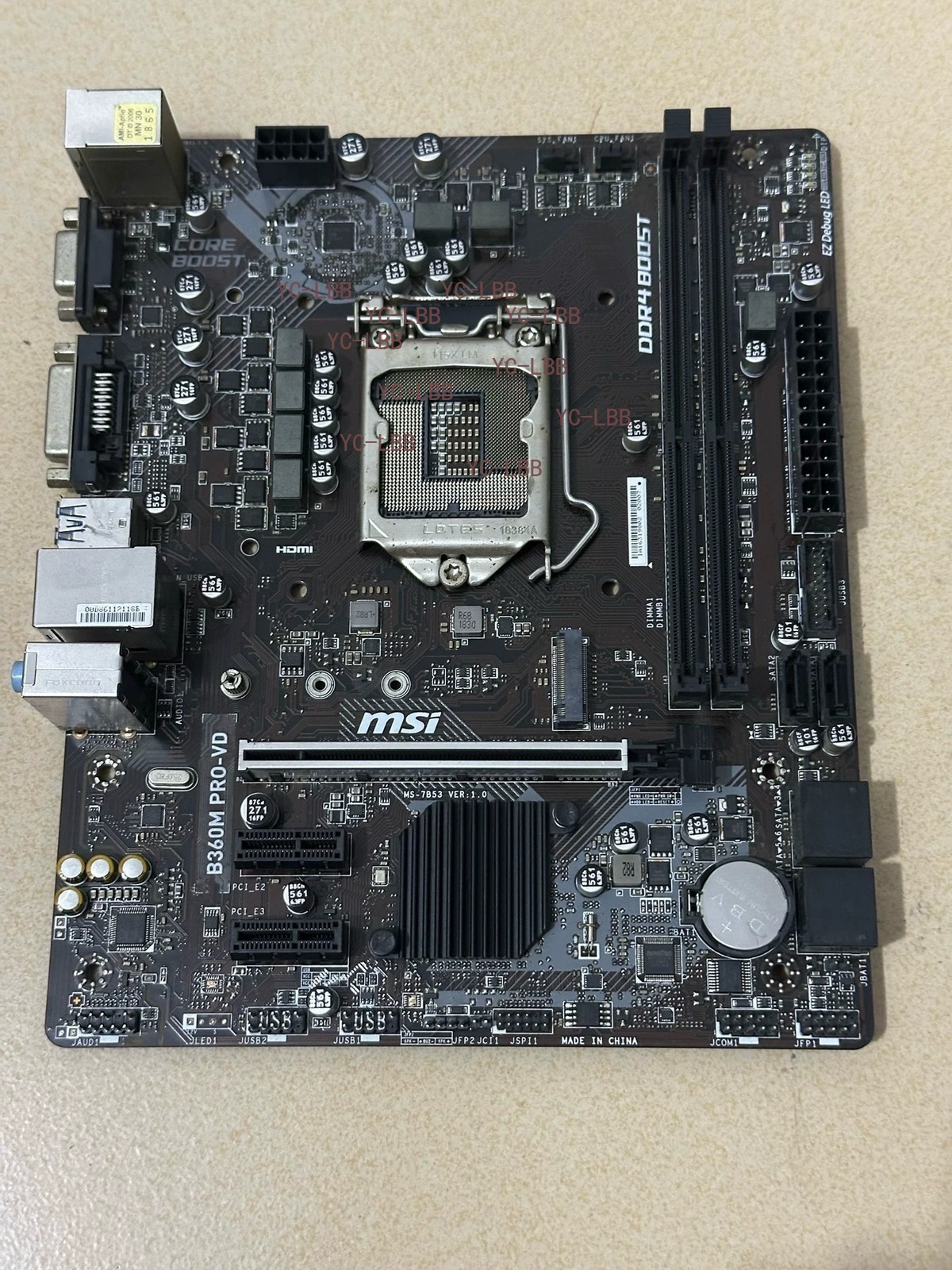 FOR MSI B360M PRO-VD DDR4*2 LGA1151 32GB VGA DVI-D m-ATX Ｍotherboard Test OK