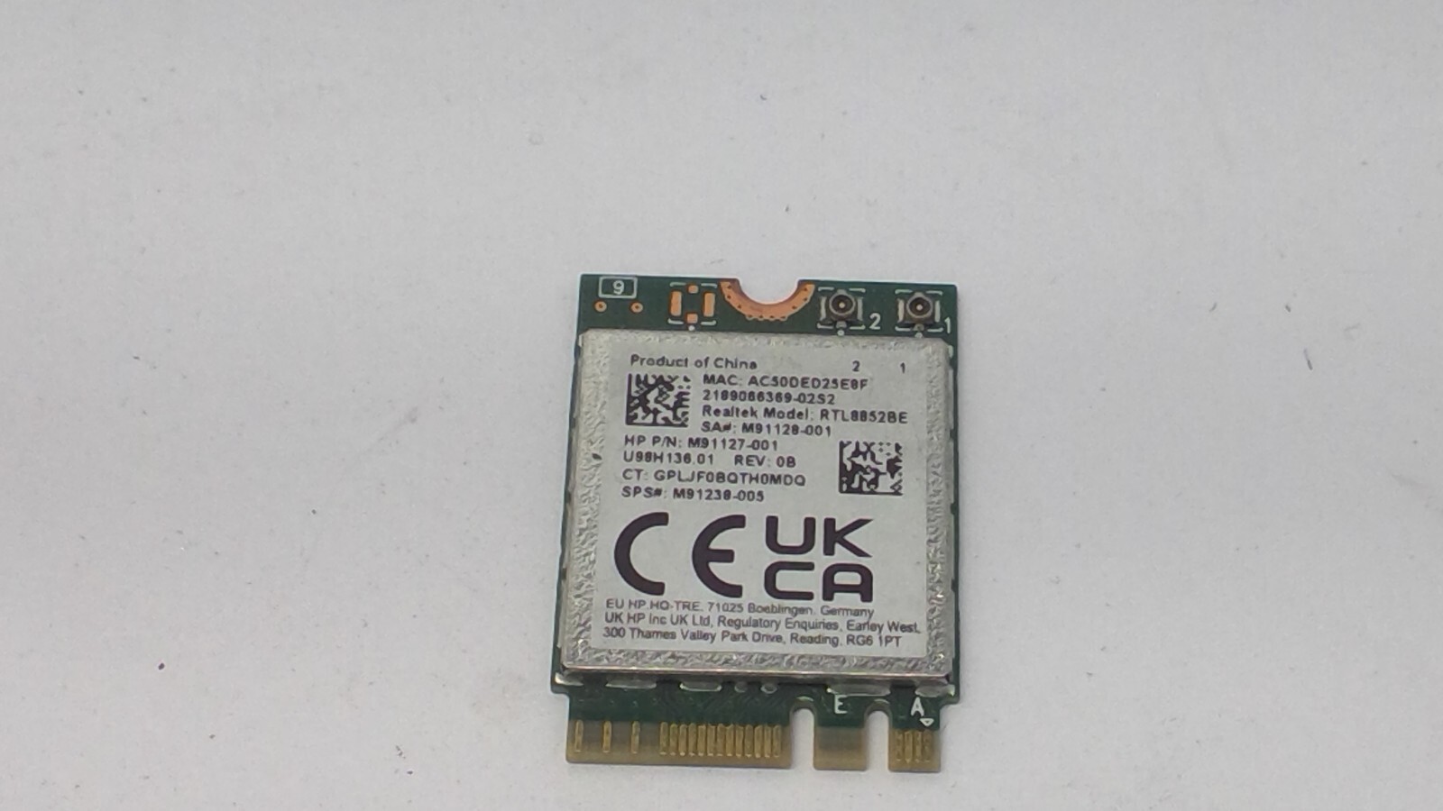 HP M91127-001 Realtek RTL8852BE WI-FI 6 Bluetooth 5.2 Wireless M.2 Card CAVA2
