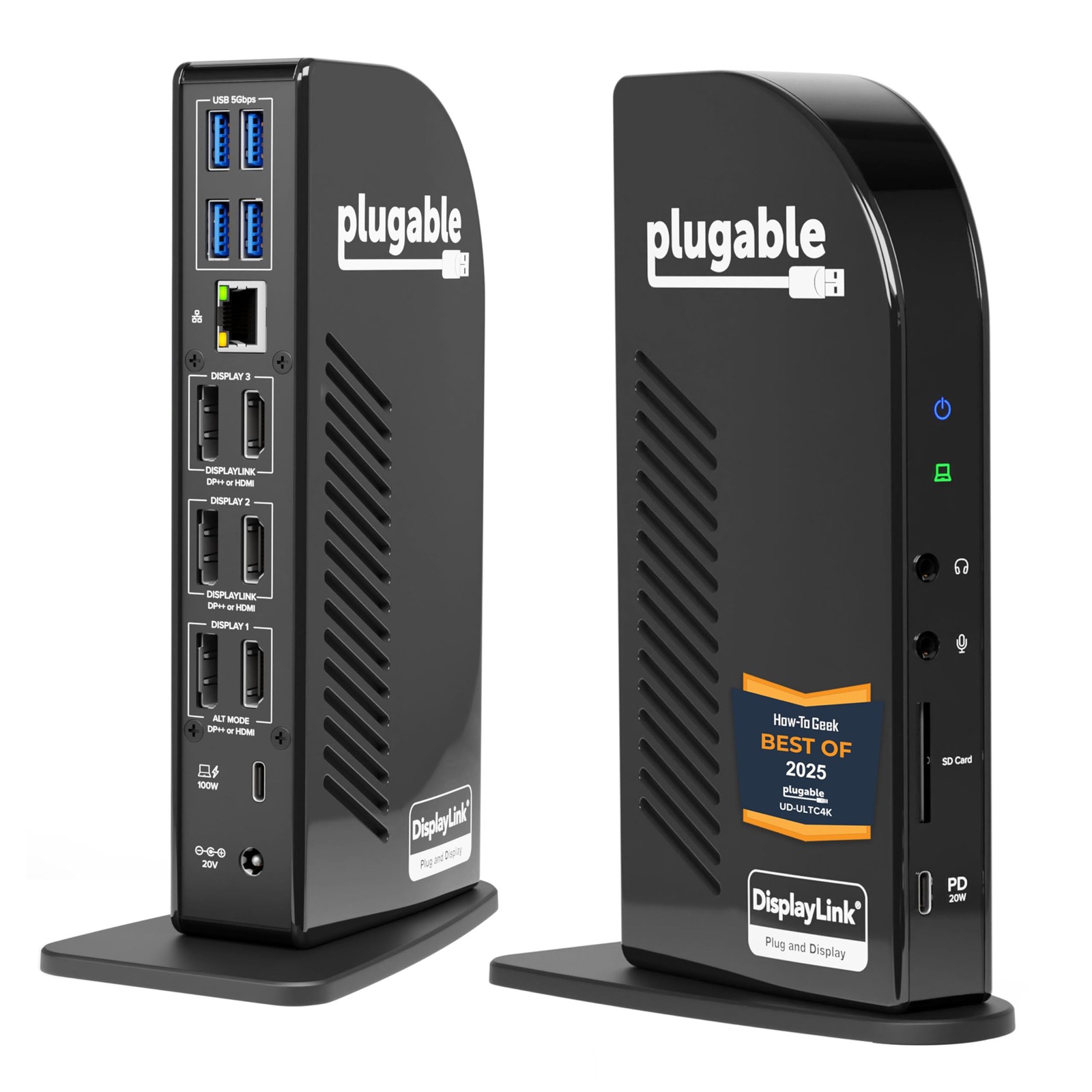 Plugable 13-in-1 USB C Docking Station 4K Triple Monitor with 100W Power