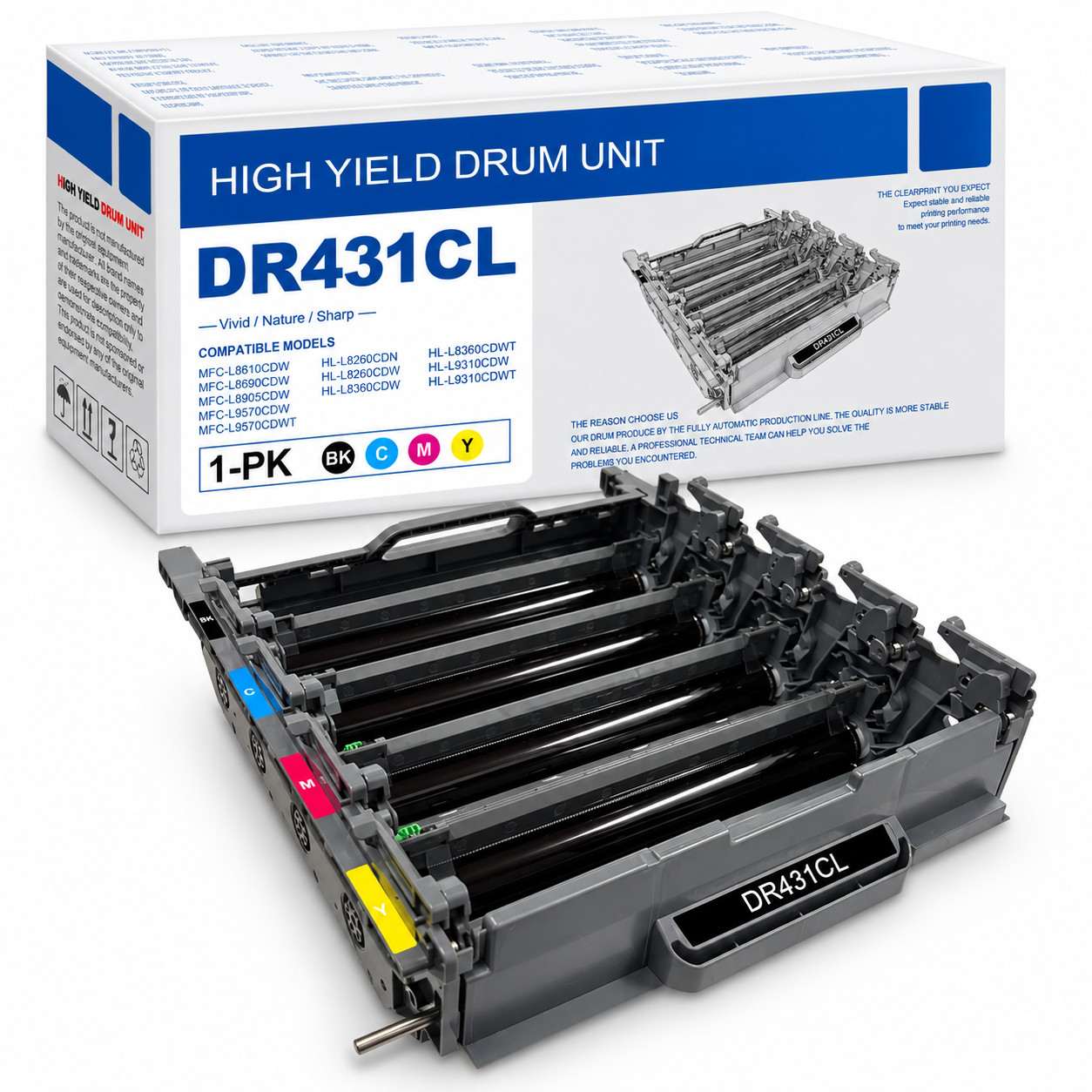 DR431CL Drum Unit 1PK BK/C/M/Y Fits HL-L8260CDW MFC-L8905CDW HL-L9310CDW 1-Pack