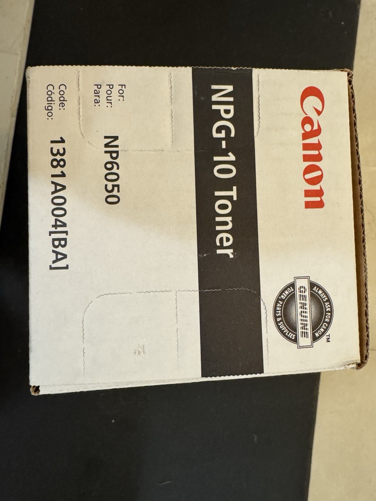 NEW CANON NPG-10 TONER BLACK TONER CARTRIDGE NP6050, Code: 1381A004[BA]