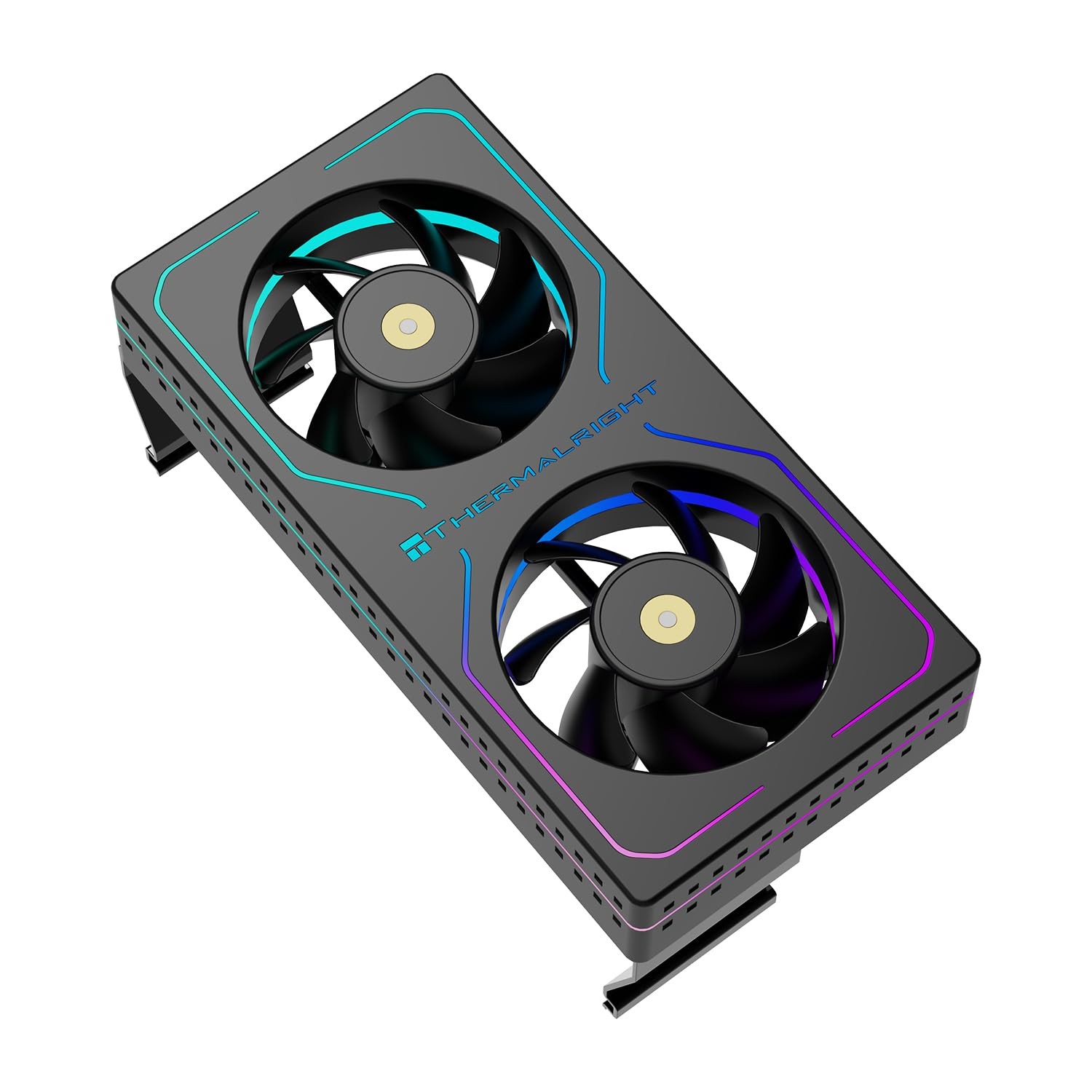 MC2 ARGB Black RAM Cooler RGB Strip Dual 3200RPM Fans Fits DDR2/3/4/5 Memory