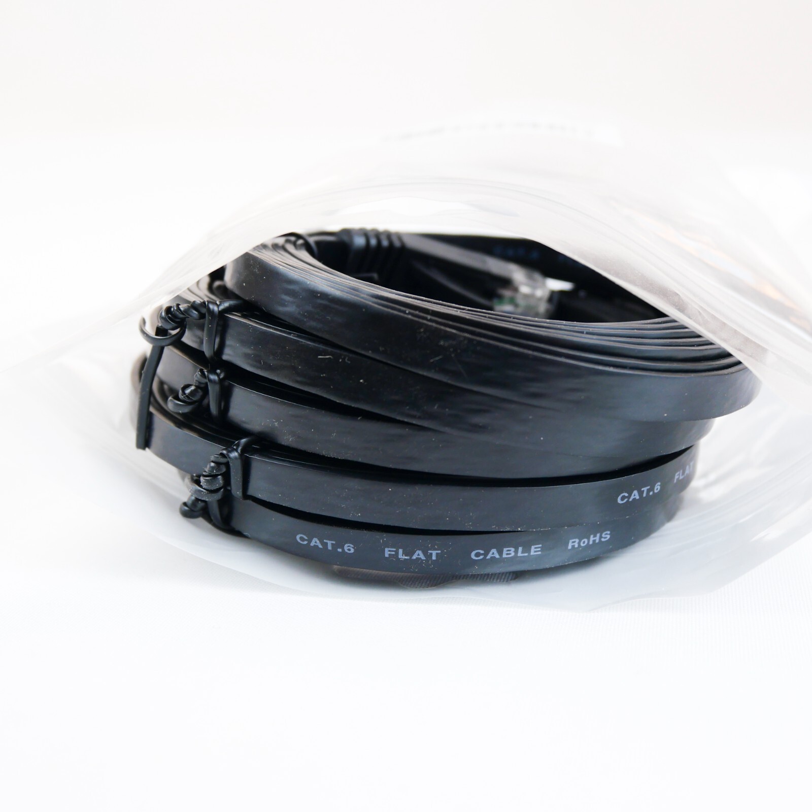 CAT6 Flat Ethernet Cable, 5ft 6-Pack (Black) X002OOEYU3