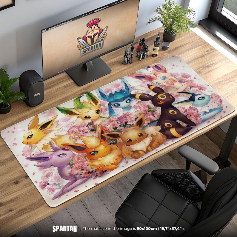 Eevee Evolutions Sakura Gaming Desk Mat Mouse Pad