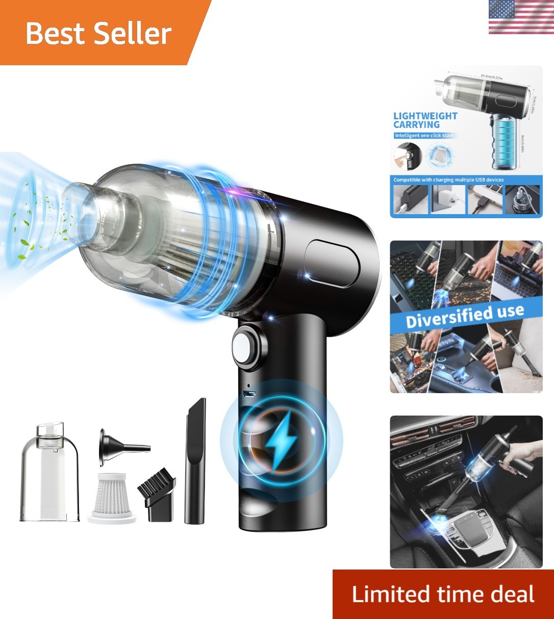 Eco-Friendly Air Duster - Rechargeable Electric Cleaner for Electronics & More