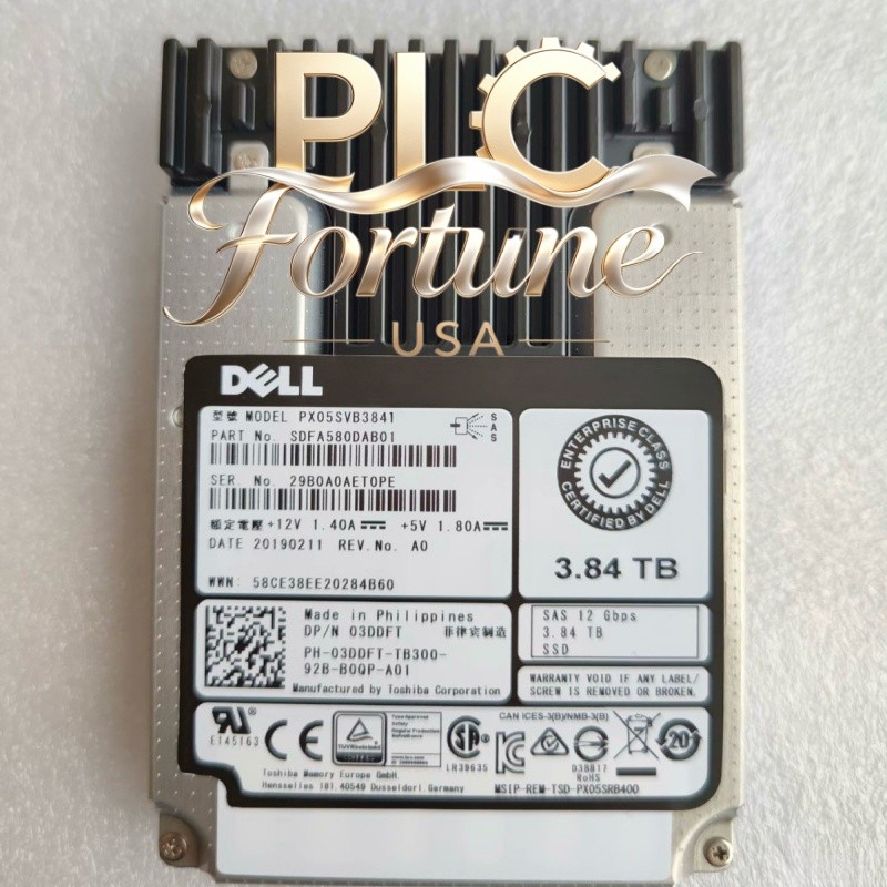 New DELL 03DDFT PX05SVB384Y 3.84TB 2.5" SAS SFF 12Gbps MU SSD Server  Fast ship