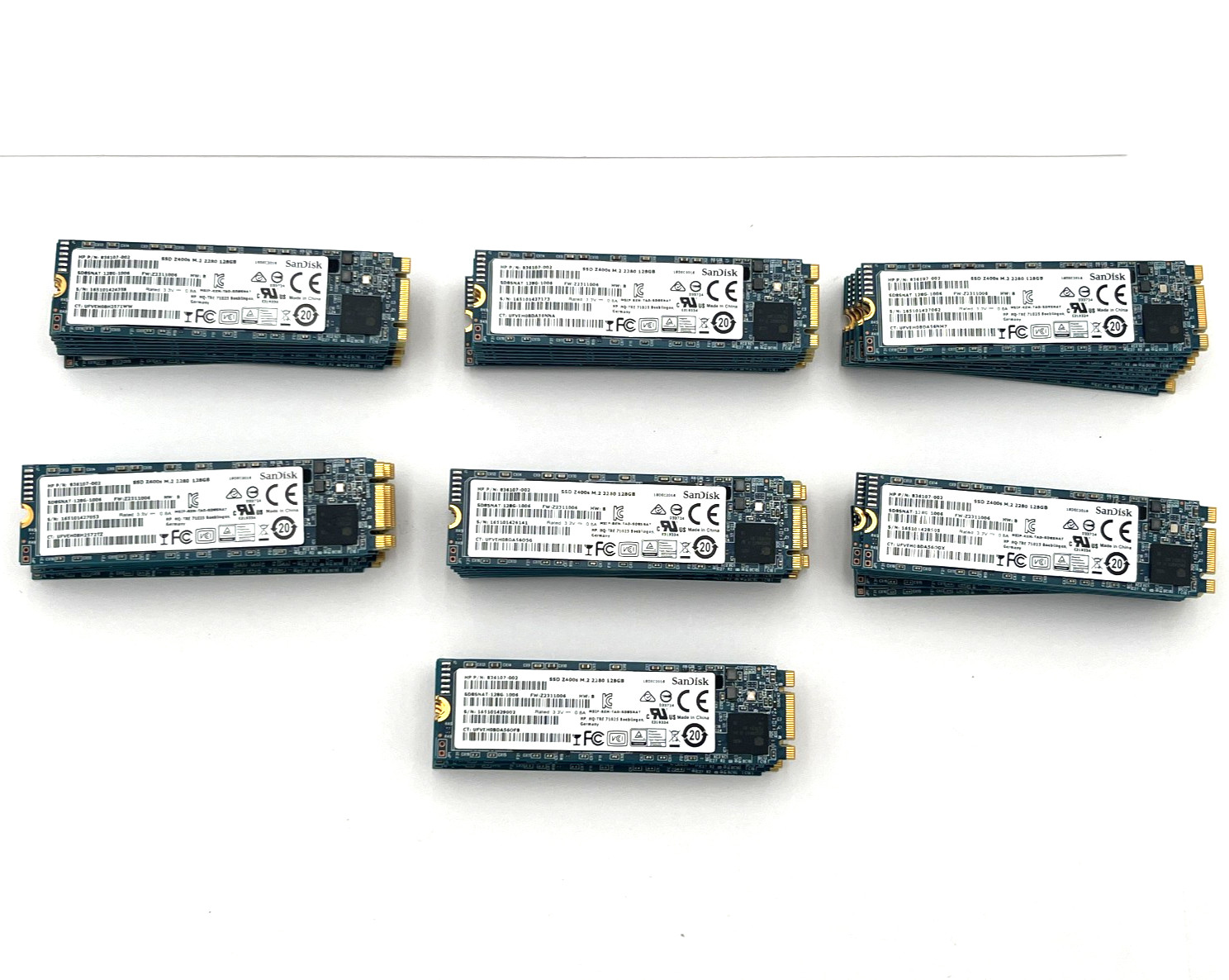 Lot of 20 - 128GB M.2 SSD SanDisk SD8SNAT-128G-1006 / HP Z400s  836107-002