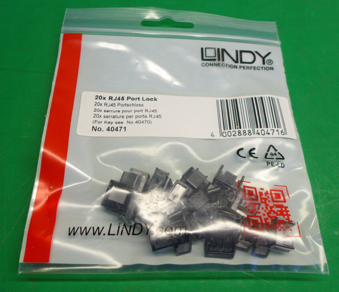 NEW LINDY 20x Port Lock w/o Key Pack of 20 Black 40471