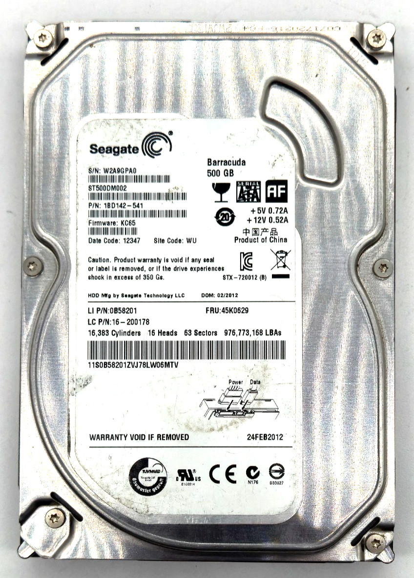Seagate Barracuda 500GB 3.5" Desktop Hard Drive (ST500DM002) - (A74)