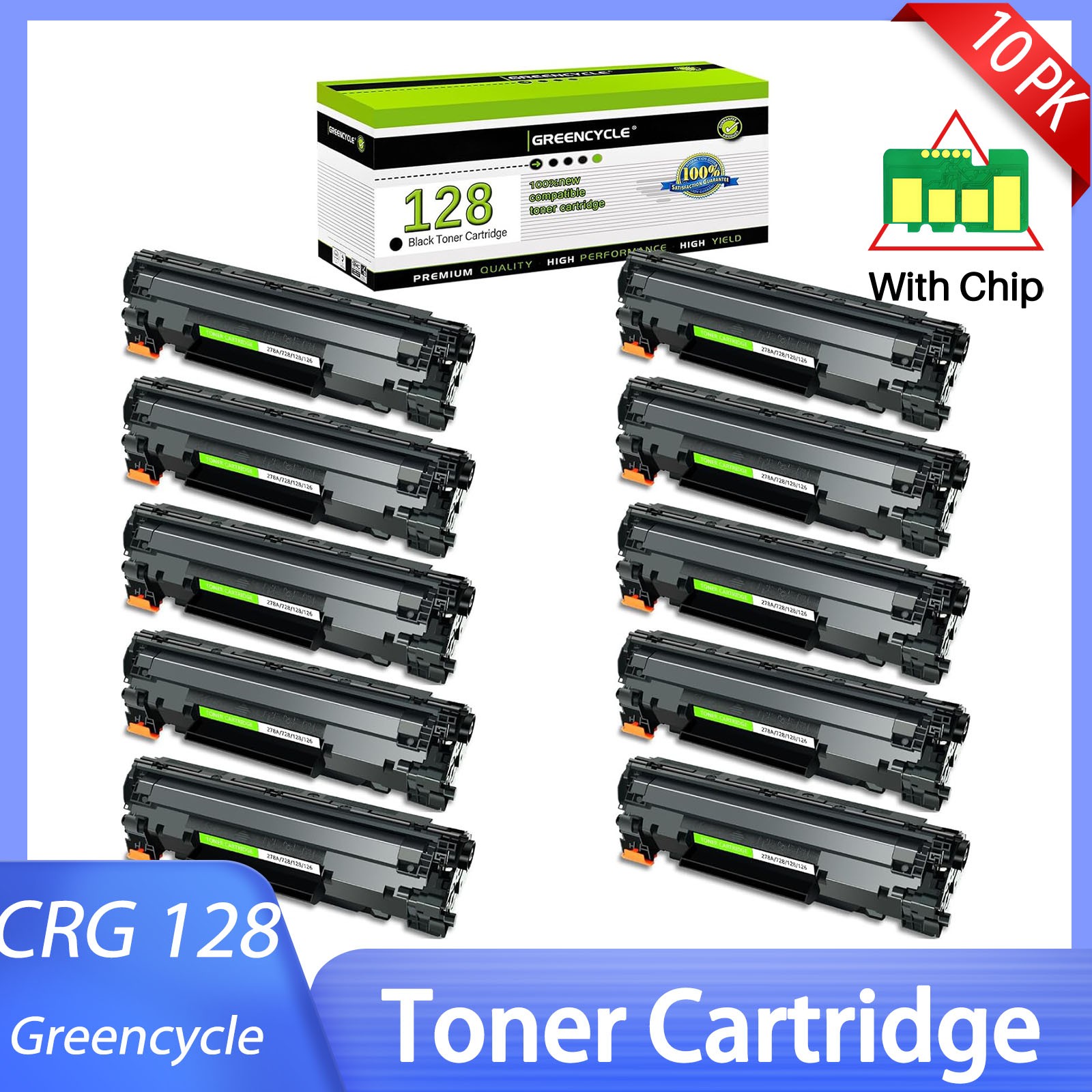 10X CRG128 Toner Cartridge Compatible for Canon D530 D550 MF4450 MF4550d MF4770n