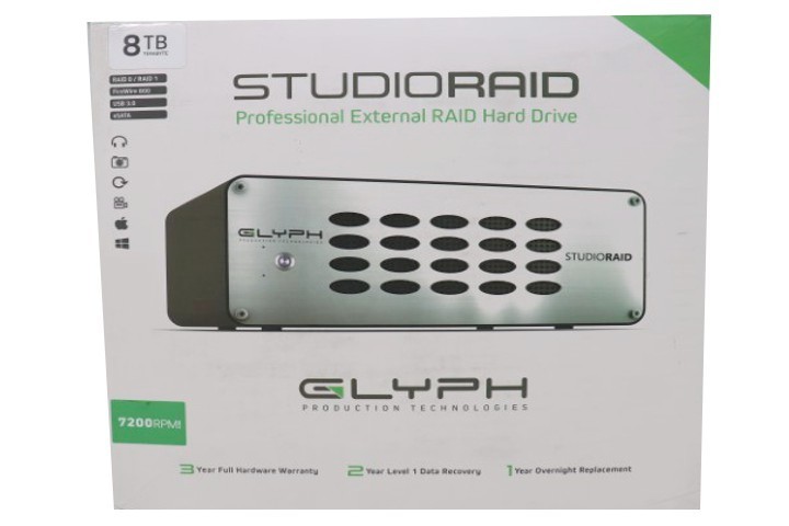 GLYPH SR8000 STUDIORAID 8TB 2-BAY USB 3.1 GEN 1 RAID ARRAY EXTERNAL HARD DRIVE -