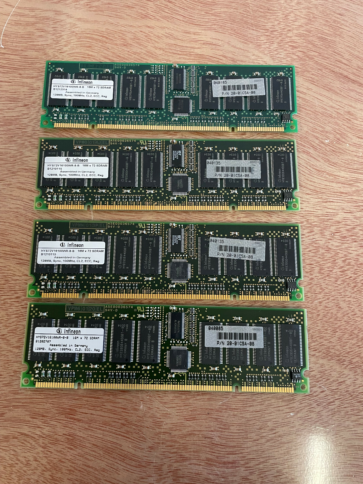 Compaq DEC HP 20-01CSA-08 128mb ram 1000mhz cl2 ecc reg ram (4 pcs)