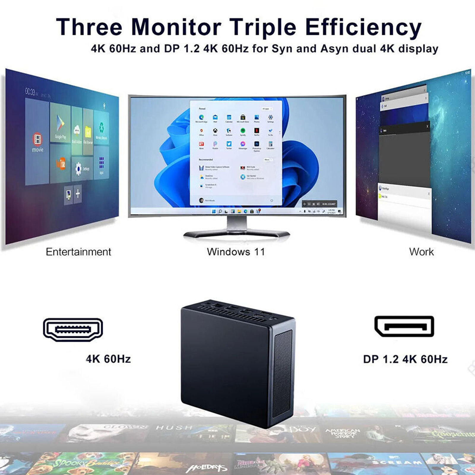 12th Gen i7-1360P MX450 Turbo 4.8Ghz Mini PC Desktop Win10 16G RAM 512GB/1TB