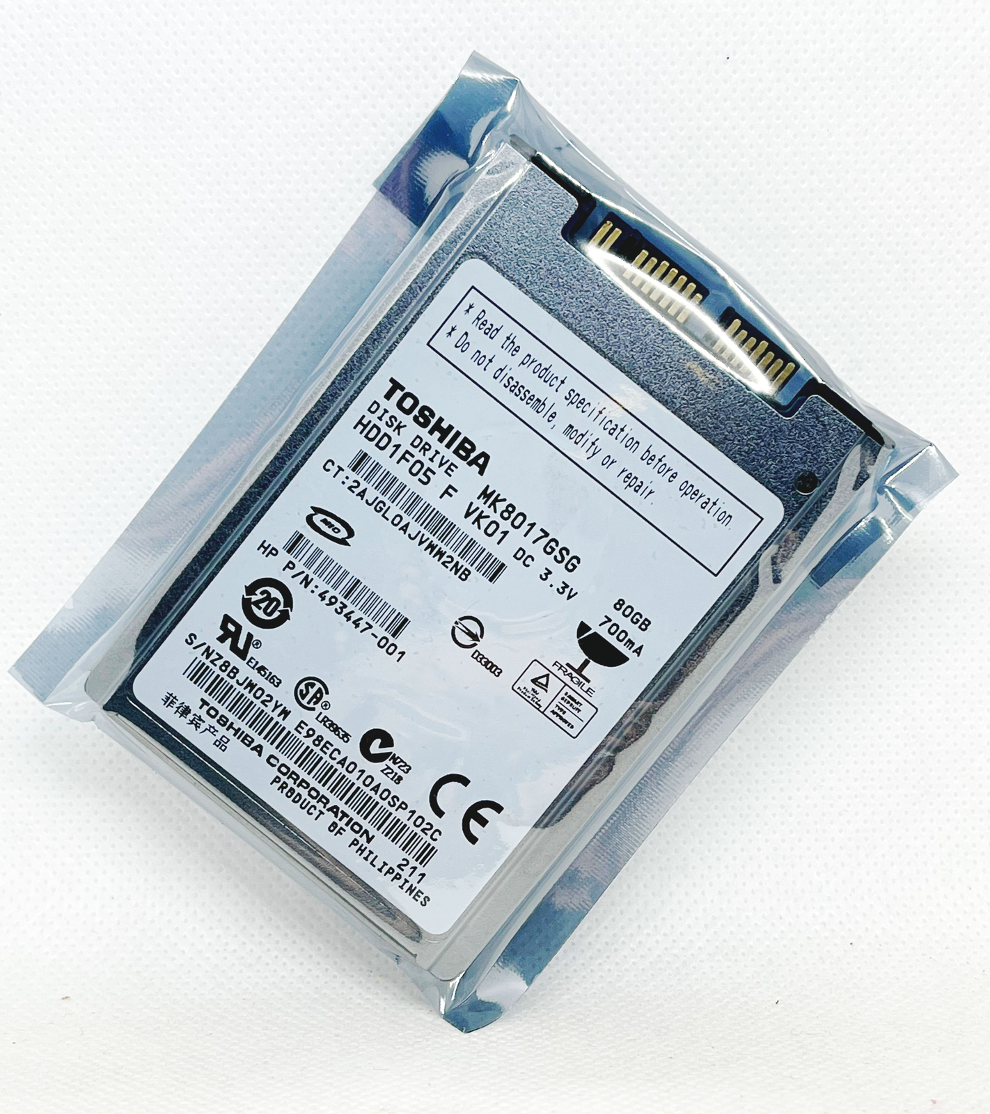 Toshiba 80GB 120GB 160GB 250GB 320GB Internal Micro SATA 1.8 "Hard Drive Disk