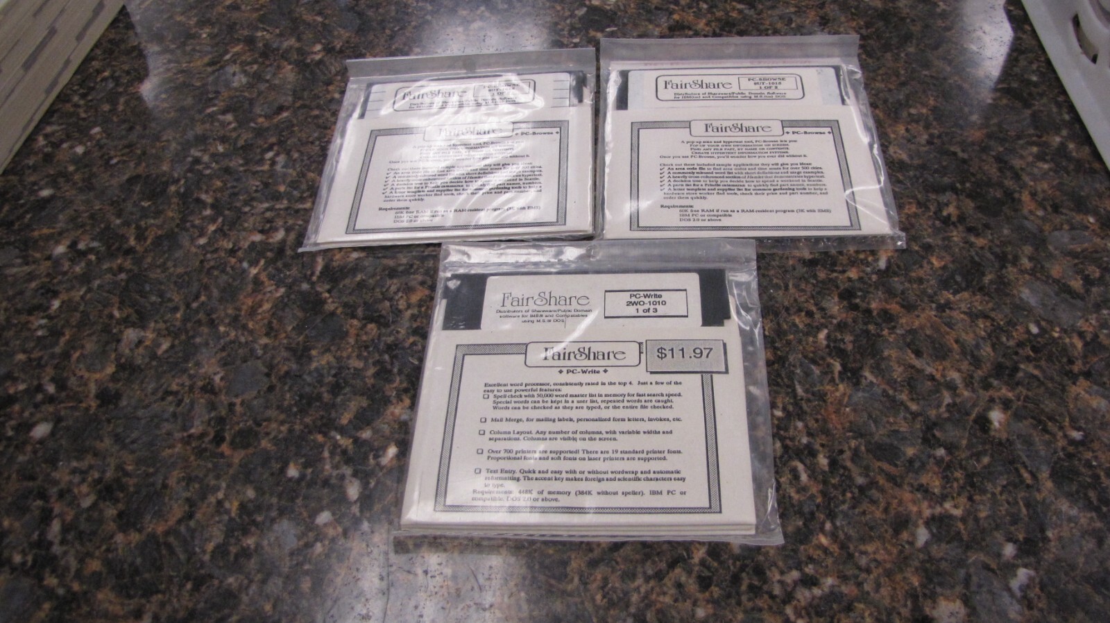 Lot of (7) Vintage Various FairShare 5.25" Floppy Disks - New Sealed - FV7