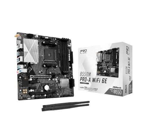 ASRock B550M Pro-A WiFi 6E AM4 Socket Compatible DDR4 Micro-ATX Motherboard