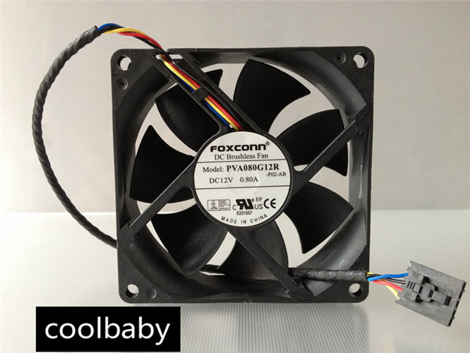 1pc FOXCONN  PVA080G12R fan 80*80*25mm 12V 0.80A PWM 4pin