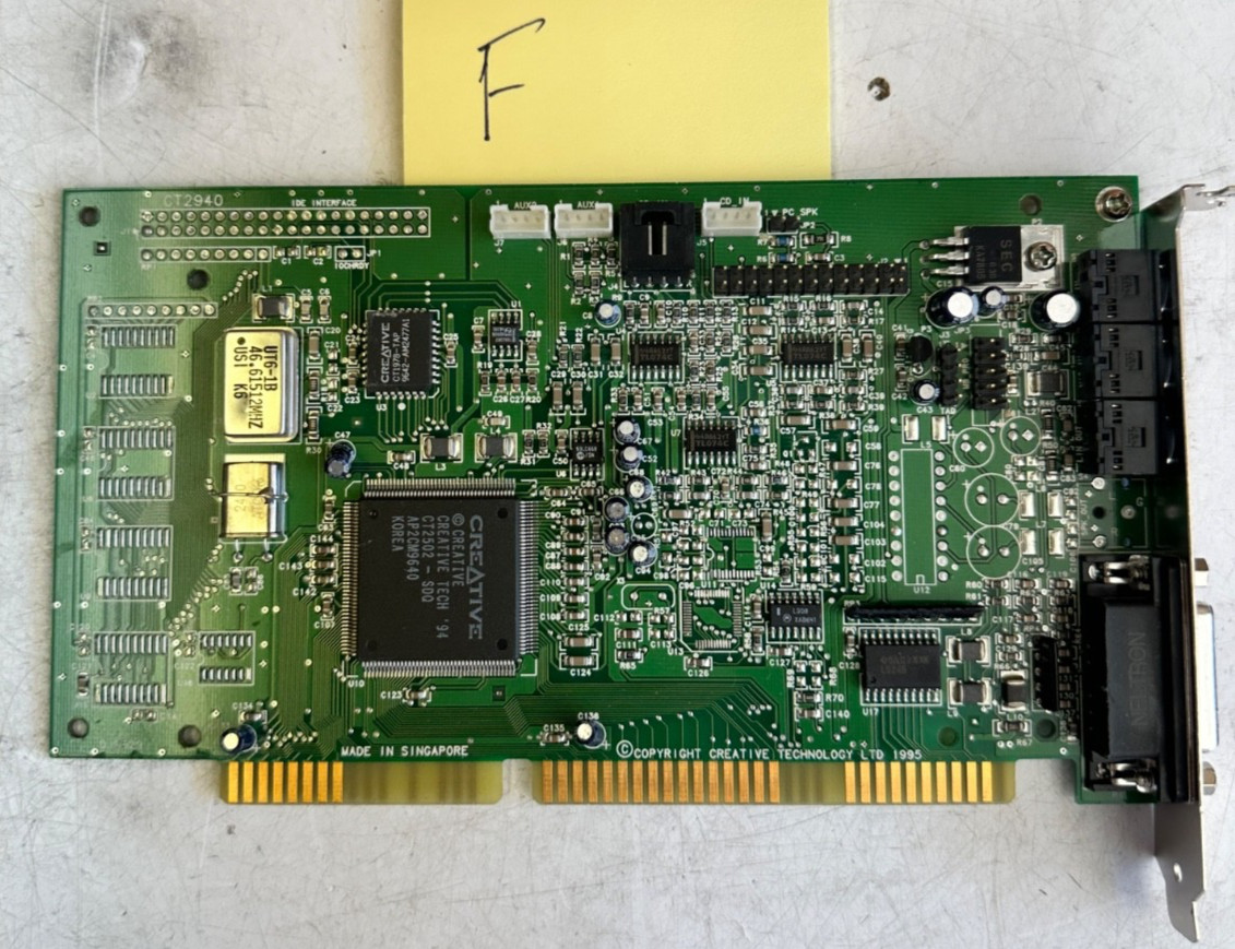 Sound Blaster 16 Value 16-Bit ISA Card - CT2940 - Tested Working