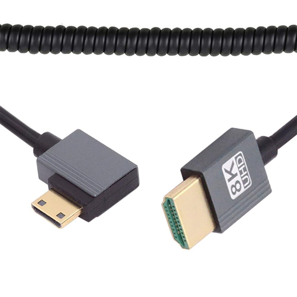 NFHK Cable Mini HDMI 2.1 Male to 8K 60hz Stretch 100cm, Black