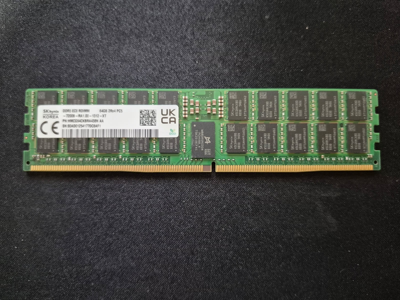 SK HYNIX 64GB 2Rx4 PC5 7200B DDR5 ECC Server Ram Memory HMCG94CKBRA438N BB