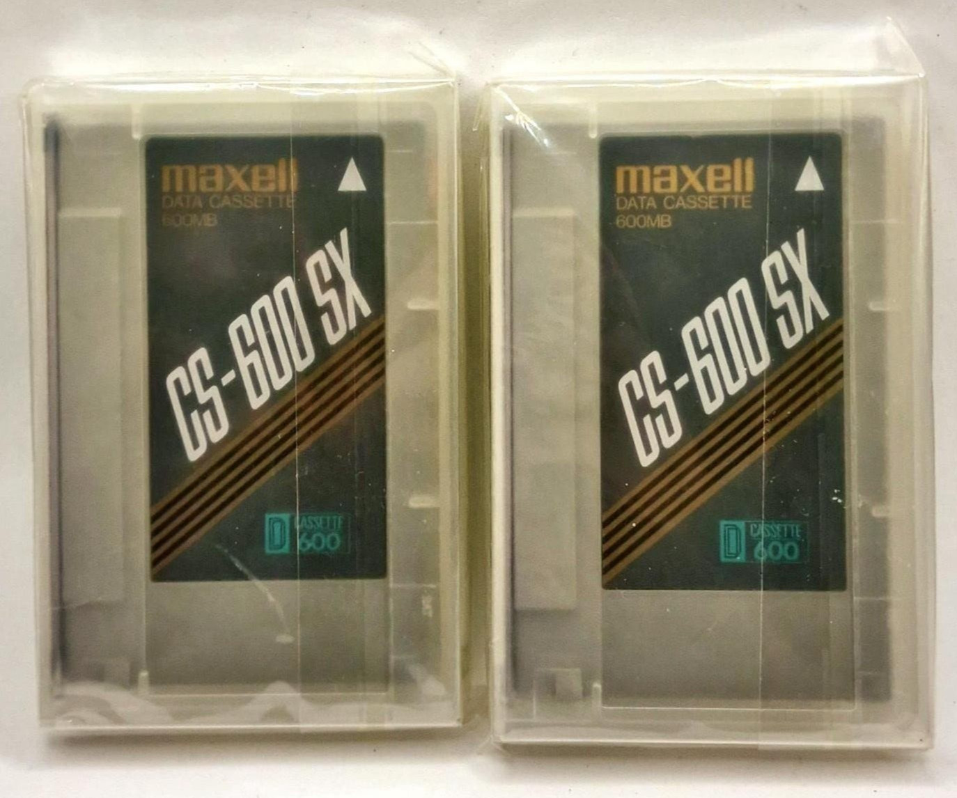 2x Maxell CS-600 SX 600MB Data Cassette Tapes New Sealed NOS Japan
