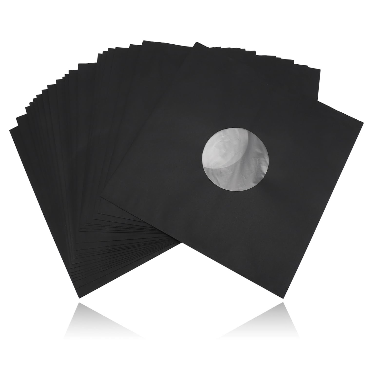 Dpofirs 20Pcs Vinyls Record Sleeves, 12inches 350gsm Thick Cardboard Black