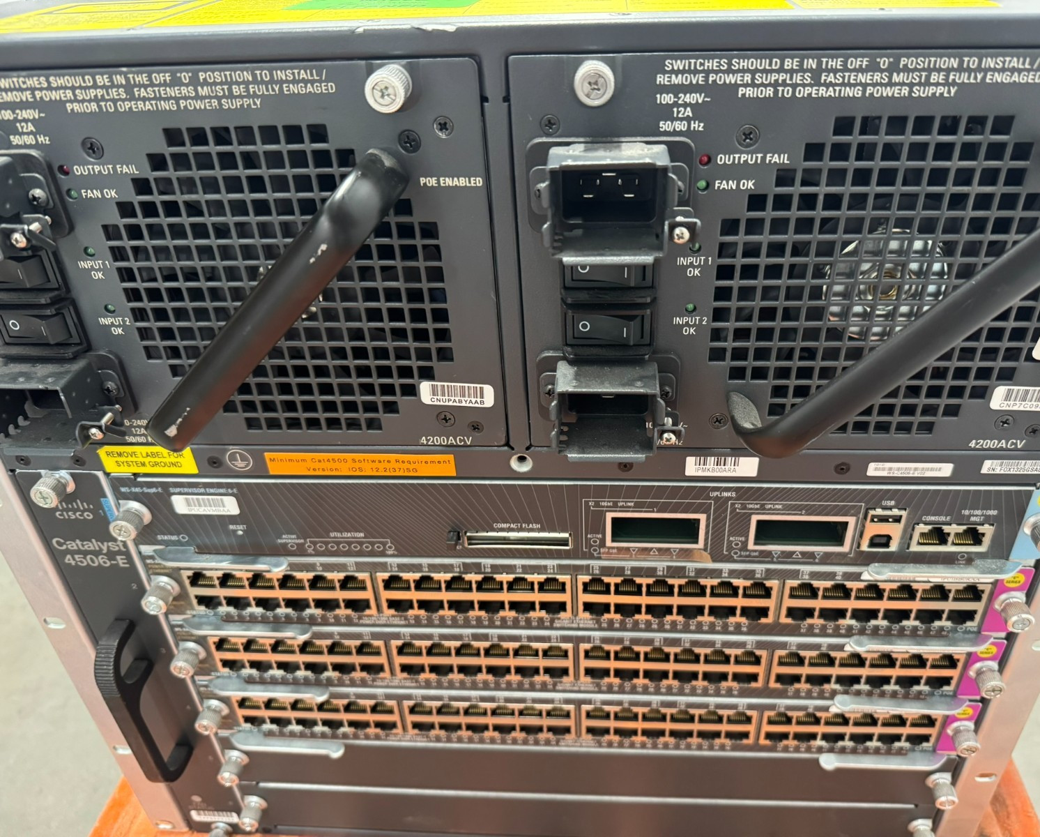 Cisco Catalyst 4506-E Switch Chassis (1)WS-x45-sup6-e (3) WS-X4648-RJ45V+E