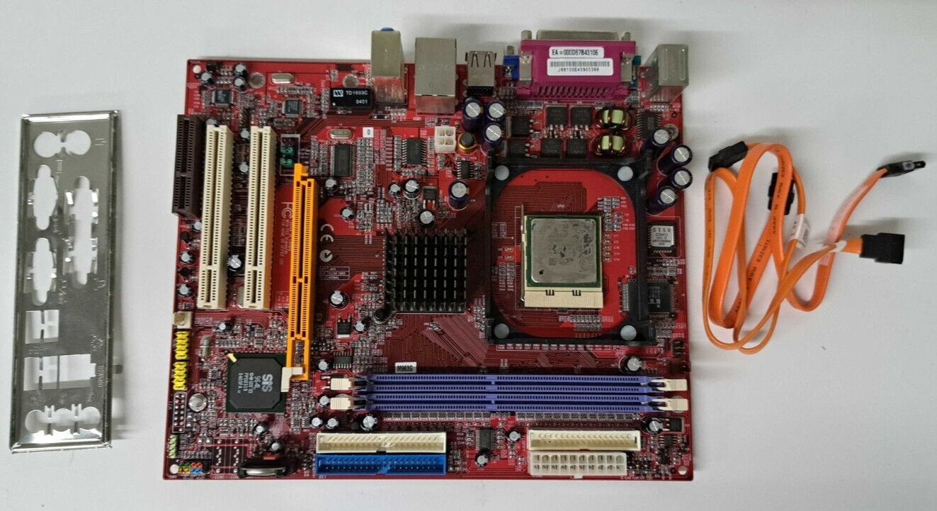 PC Chips M963G Motherboard Intel Celeron Socket 478 DDR2 mATX w/ I/O shield