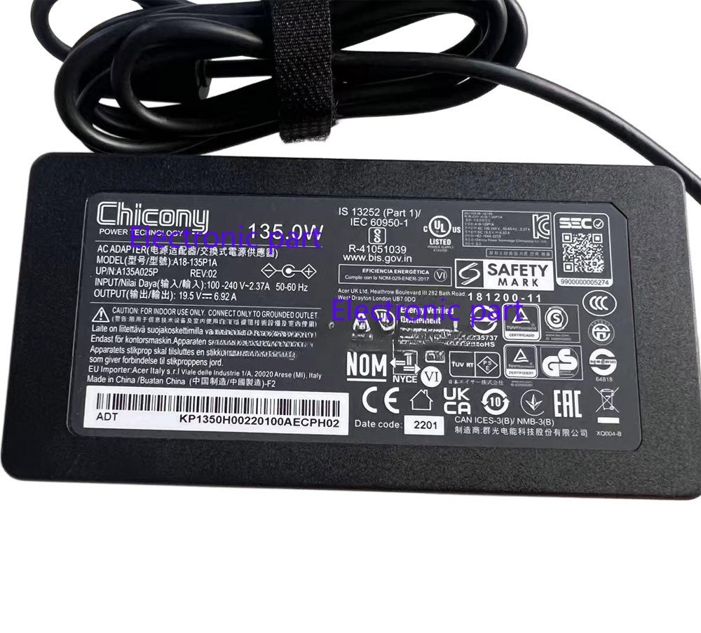 Chicony A18-135P1A 19.5V 6.92A 135W AC Adapter Charger For Acer Nitro V Laptop