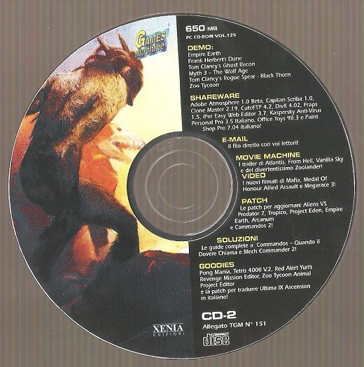 PC CD-ROM THE GAMES MACHINE VOL.125 DEMO EMPIRE EARTH MYTH 3 THE WOLF AGE ZOO TY