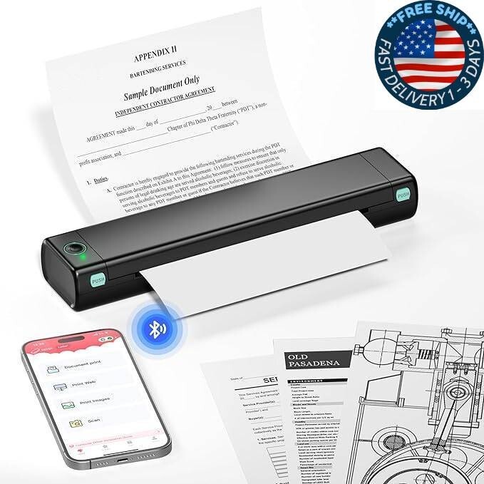 Impresora térmica portátil para viajes Impresora portátil inalámbrica M08F.neuvo