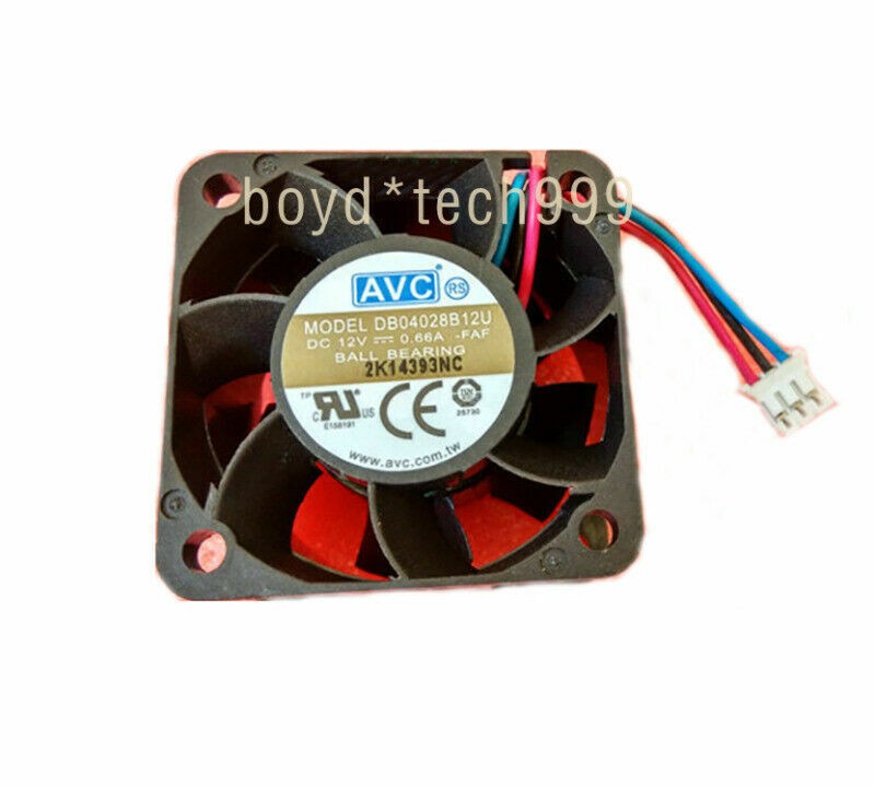 for AVC 4028 DB04028B12U-FAF DC12V 0.66A three-wire 4CM 40×40×28mm cooling fan