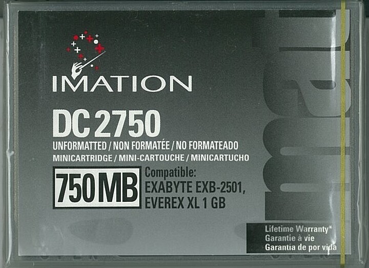 Imation DC2750 Minicartridge, 750MB, Exabyte EXB-2501/Everex XL 1GB compatible