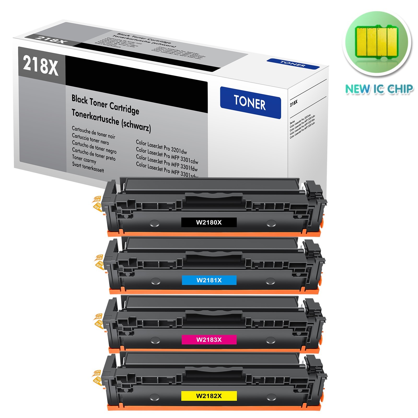 W2180X For HP 218X Toner Cartridge High Yelid with Chip for Pro 3201dw 3301 fdw