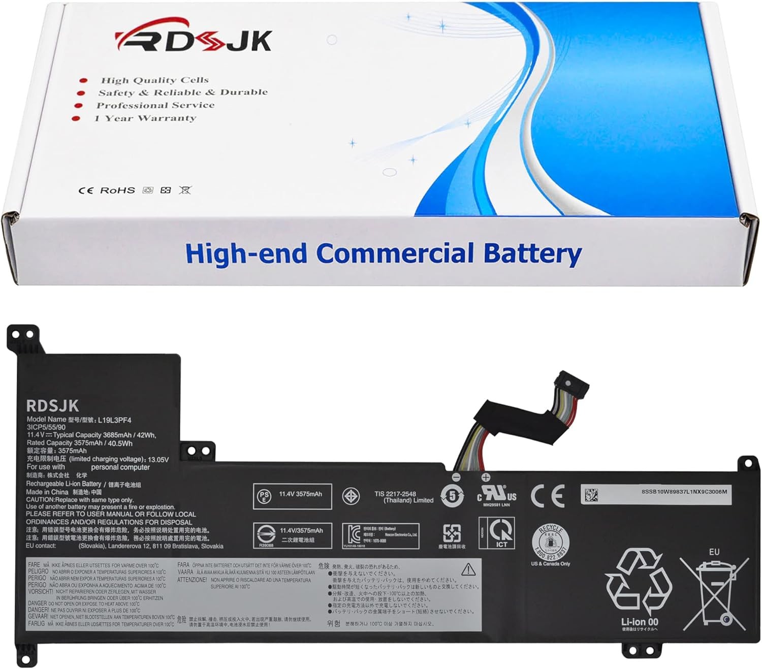 L19C3PF6 L19L3PF4 Laptop Battery for Lenovo IdeaPad 3 17ADA05 3 17ARE05 3