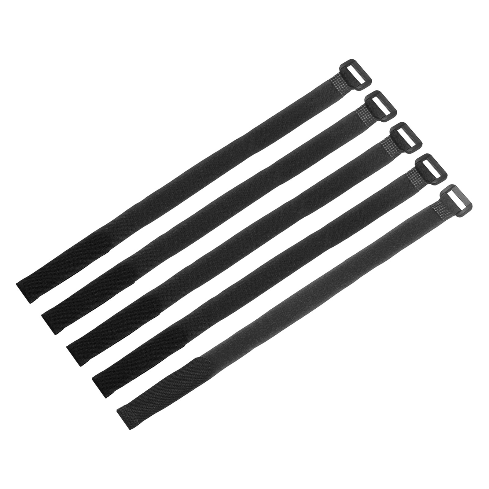 5 Pcs Battery Tie Down Straps, 1" x 16" Black Nylon Hold Down Hook Loop Strap