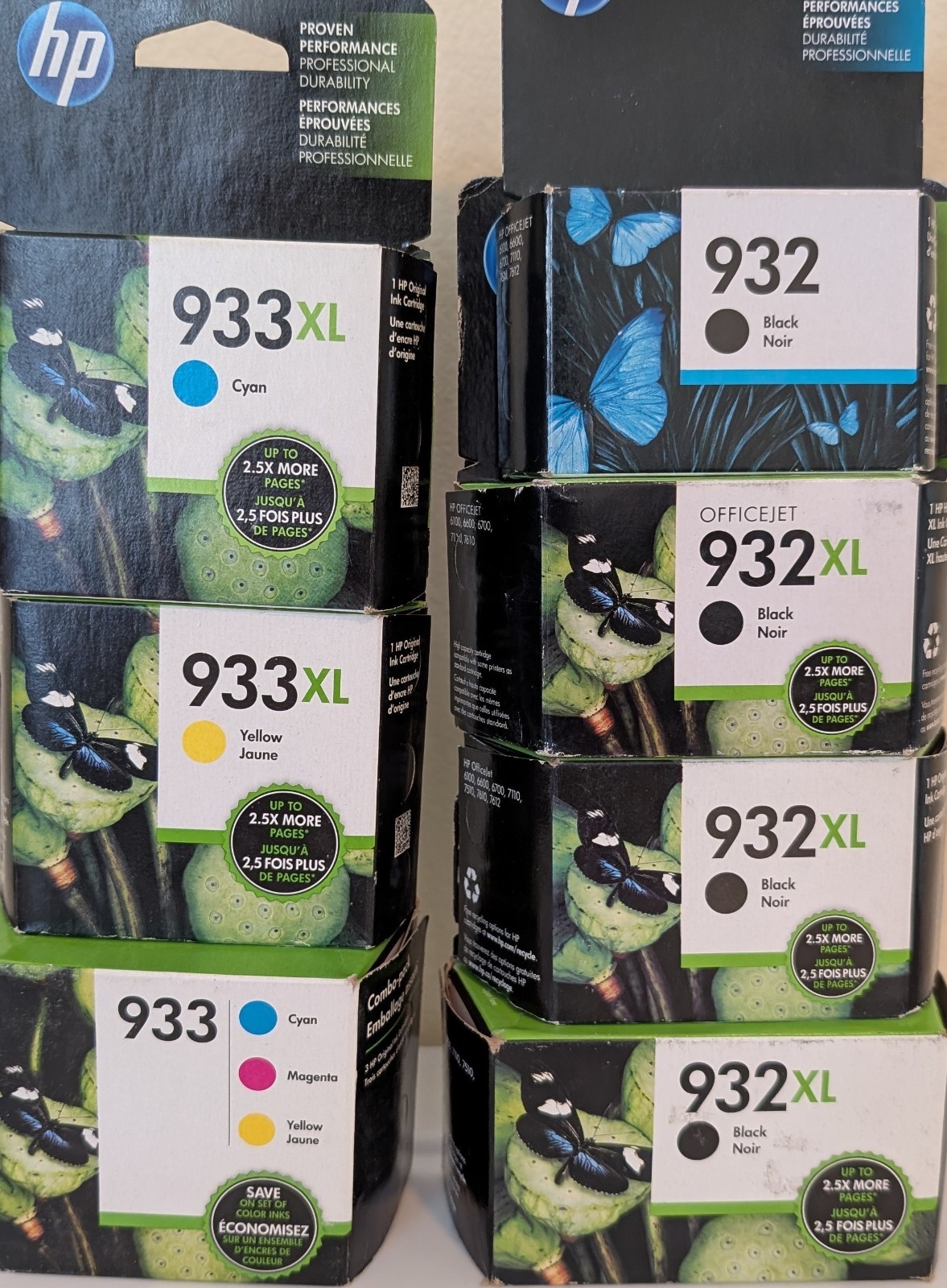Genuine New HP 932/933 932xl/933xl Ink Cartridge Lot