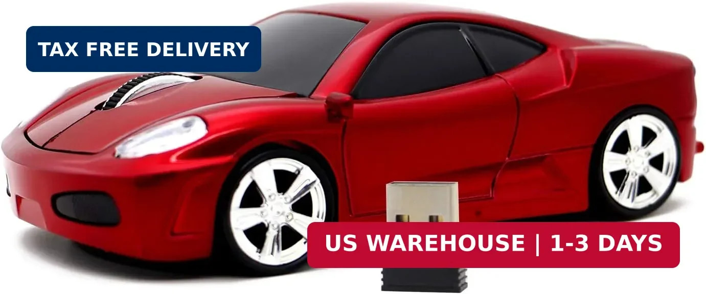 Wireless Mouse Sports Car Mouse USB Computer Mice Optical 2.4GHz with Headlight
