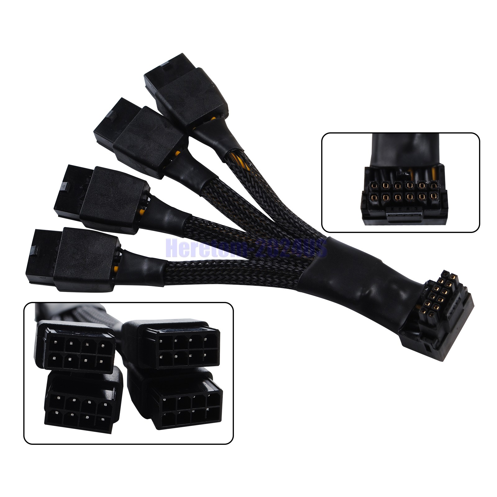 16AWG 4x8Pin PCI-E to 16Pin (12+4) PCIE5.0 12VHPWR Connector 90° UP Elbow Cable