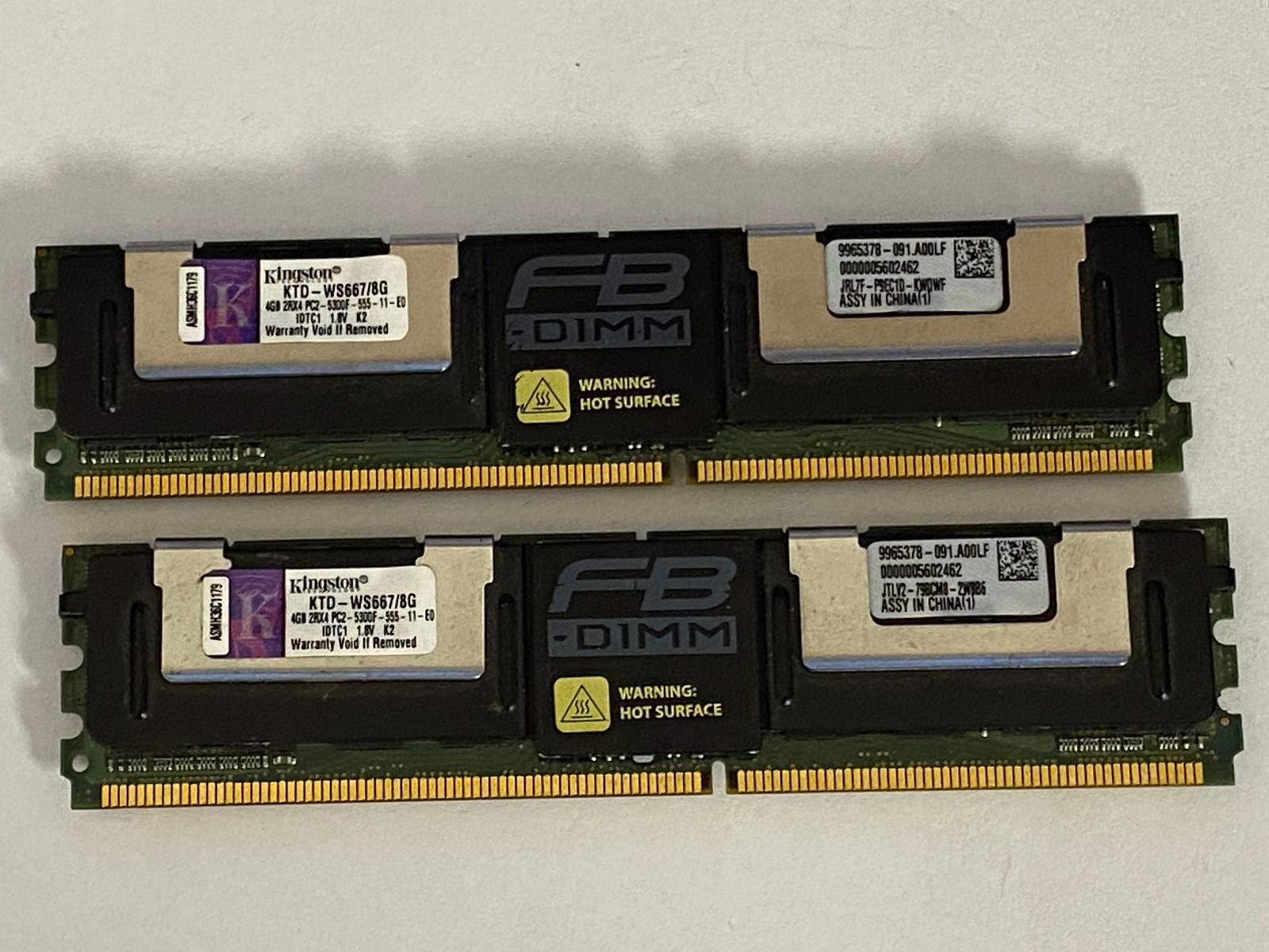 Kingston KTD-WS667/8G 8GB kit of 2x4GB PC2-5300F-555-11-E0 server memory RAM